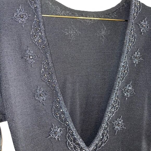 VTG Garland Long Sleeve Wool Blend Embellished Dress - Picture 10 of 16